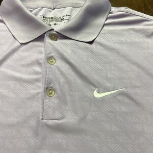 Nike Golf Tour Performance Polo Shirt Mens L Jaquard Lavender Dri-Fit Stretch
